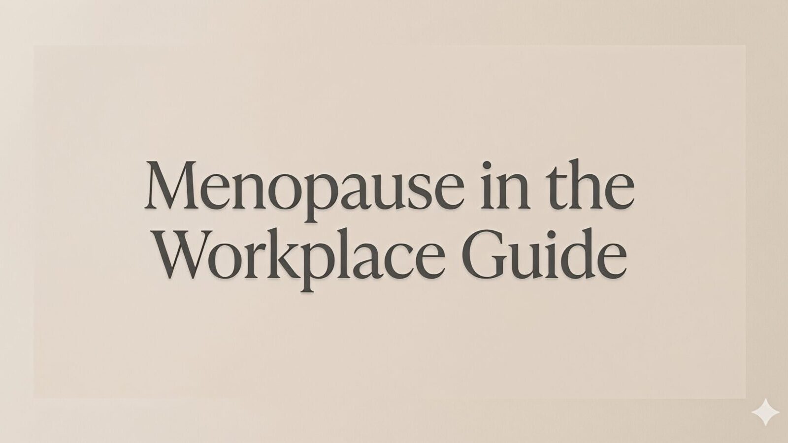 menopause in the workplace